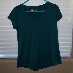 teal v neck, xersion